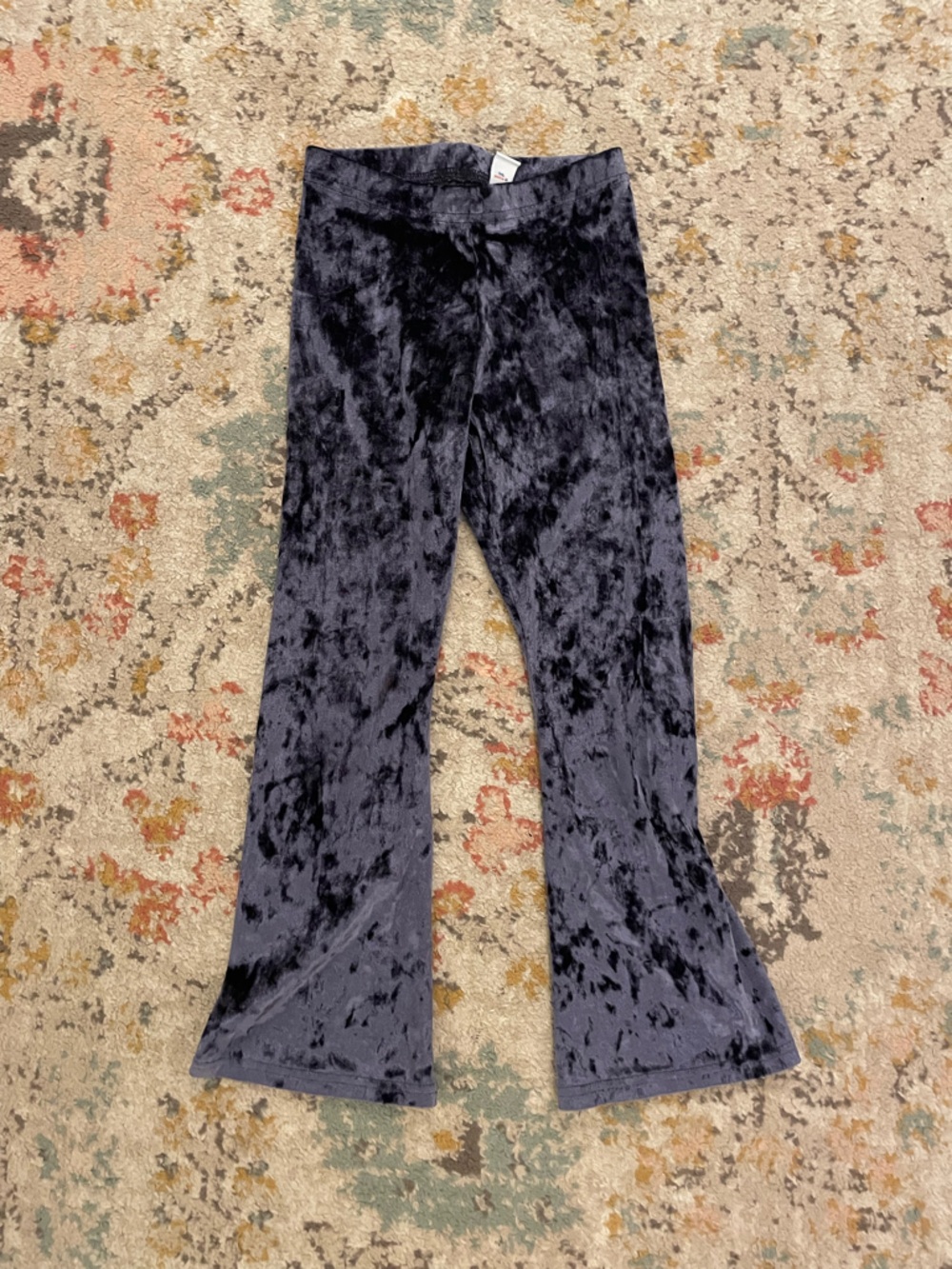 Girls wide legged velvet leggings
